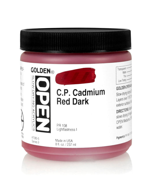 Golden Open Acrylics 237ml C.P. Cadmium Red Dark - theartshop.com.au