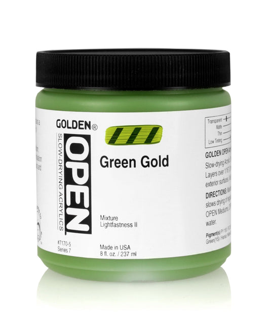 Golden Open Acrylics 237ml Green Gold - theartshop.com.au