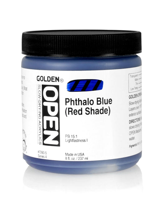 Golden Open Acrylics 237ml Phthalo Blue (Red Shade) - theartshop.com.au