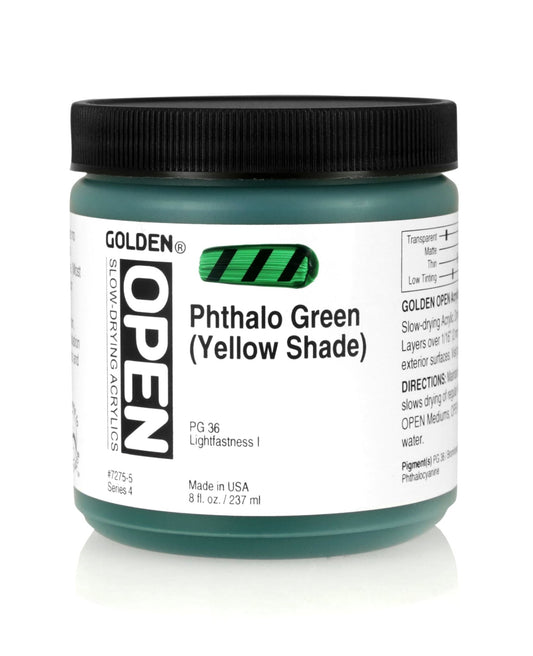 Golden Open Acrylics 237ml Phthalo Green (Yellow Shade) - theartshop.com.au
