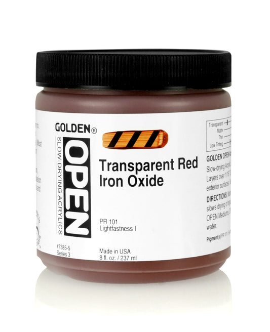 Golden Open Acrylics 237ml Transparent Red Iron Oxide - theartshop.com.au