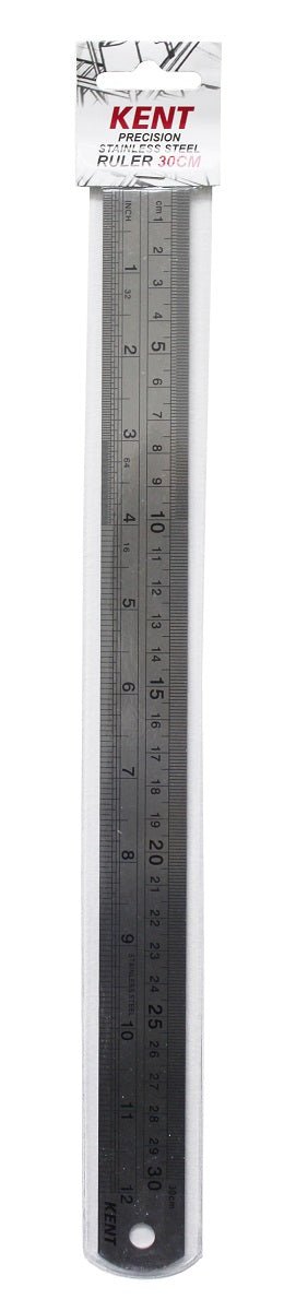 Kent Stainless Steel Ruler 30cm - theartshop.com.au