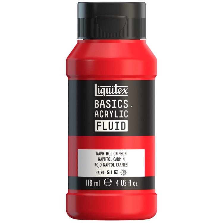 Liquitex Basics Acrylic Fluid 118ml Naphthol Crimson - theartshop.com.au