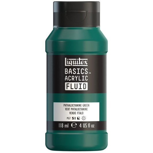 Liquitex Basics Acrylic Fluid 118ml Phthalo Green - theartshop.com.au