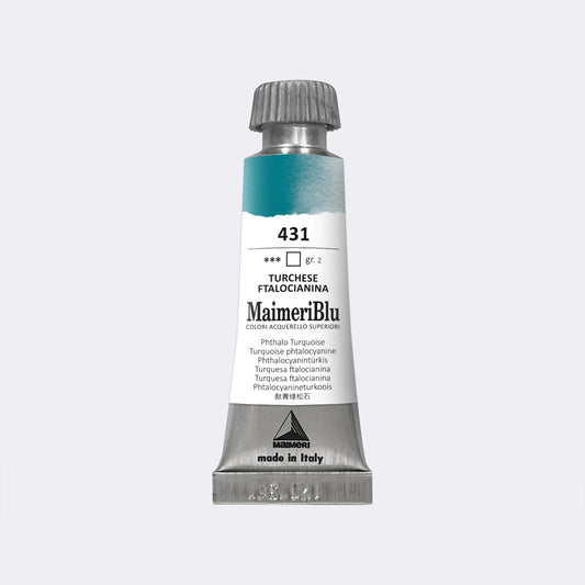 Maimeri Blu W/C 12ml 431 Phthalo Turquoise - theartshop.com.au