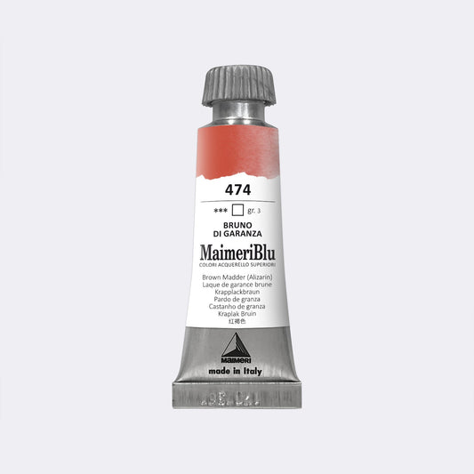 Maimeri Blu W/C 12ml 474 Brown Madder (Alizarin) - theartshop.com.au