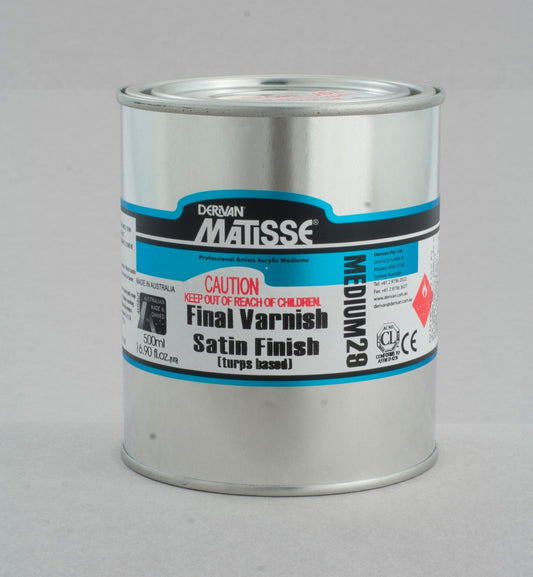Matisse Final Varnish Satin Finish (Turps Based) 500ml - theartshop.com.au