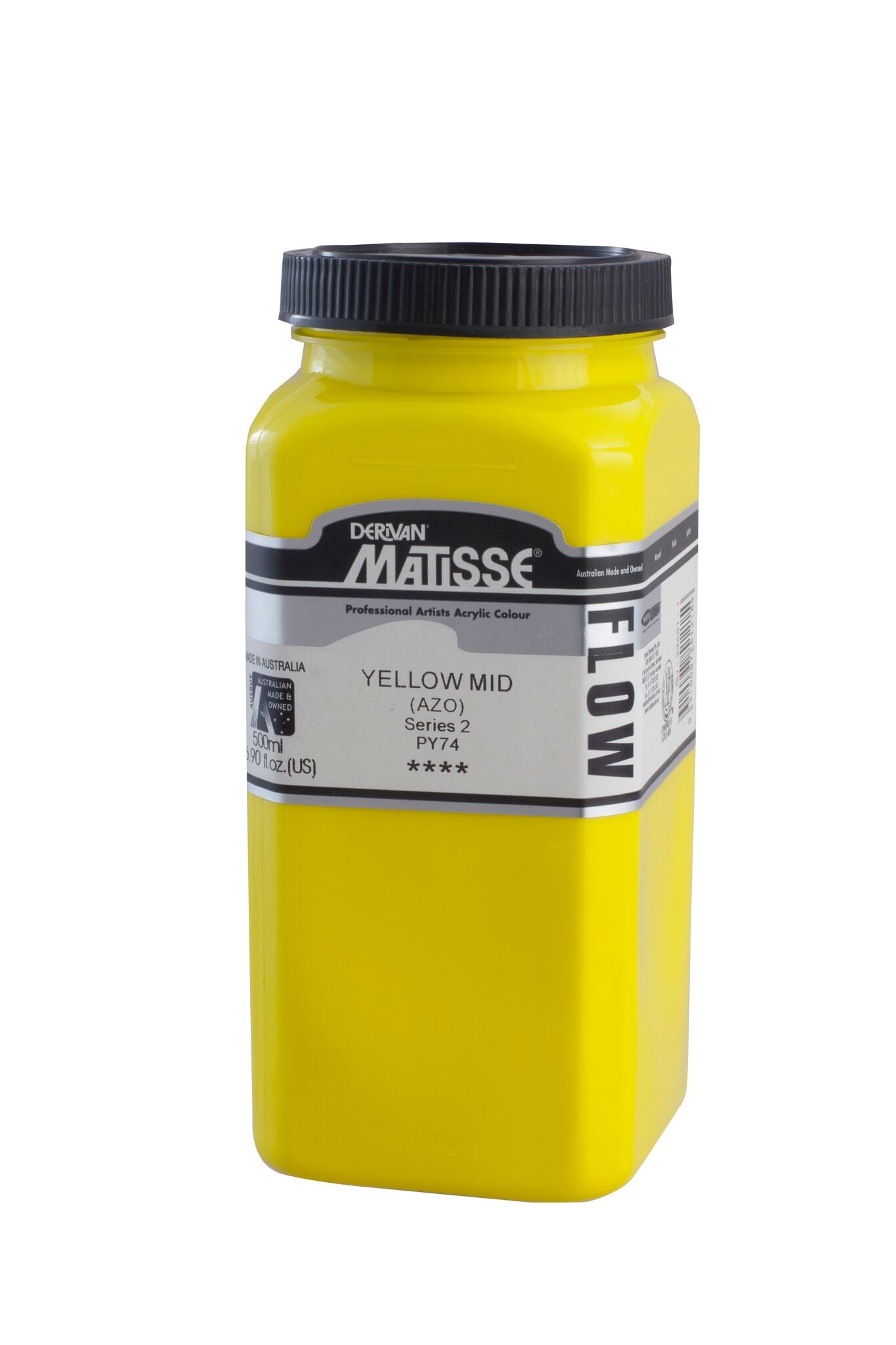 Matisse Flow 500ml Yellow Mid Azo - theartshop.com.au