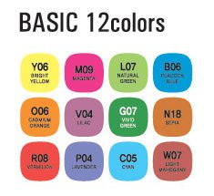 Mepxy Design Marker Set 12 Basic Colours - theartshop.com.au