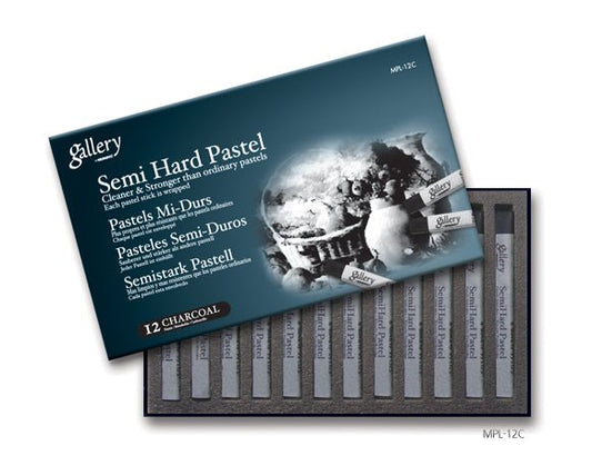 Mungyo Gallery Artist' Semi-Hard Pastels Set 12 Charcoal - theartshop.com.au