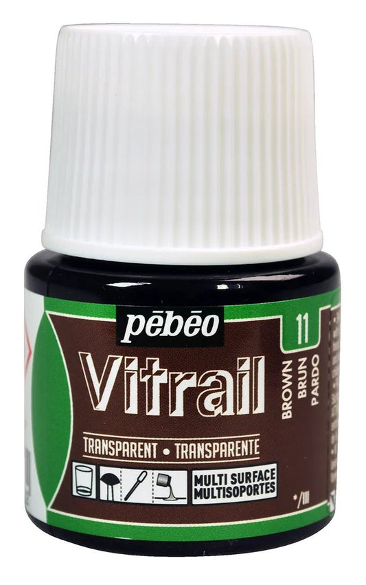 Pebeo Vitrail 45ml Transparent 11 Brown - theartshop.com.au