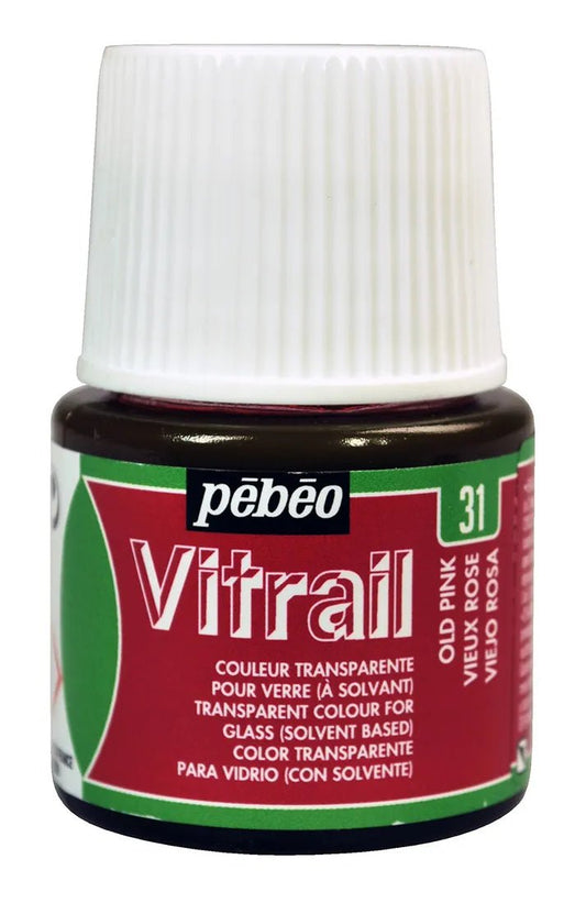 Pebeo Vitrail 45ml Transparent 31 Old Pink - theartshop.com.au