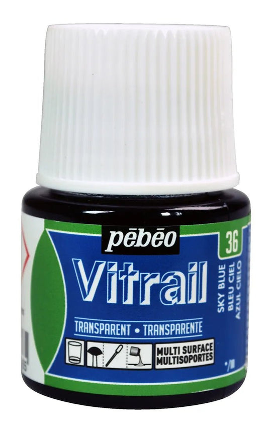 Pebeo Vitrail 45ml Transparent 36 Sky Blue - theartshop.com.au
