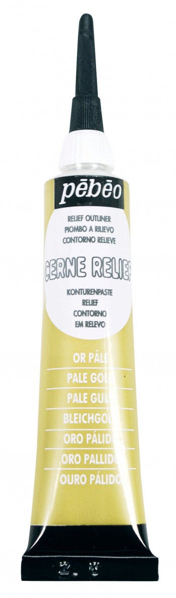 Pebeo Vitrail Outliner / Cerne Relief 20ml Pale Gold - theartshop.com.au