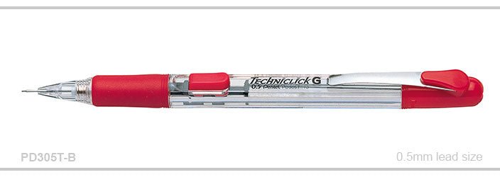 Pentel PD305T Techniclick 0.5mm Red - theartshop.com.au