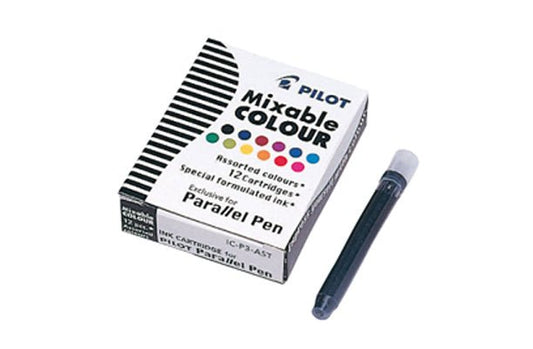 Pilot Parallel Pen Cartridge Pkt 12 Asst Colours - theartshop.com.au