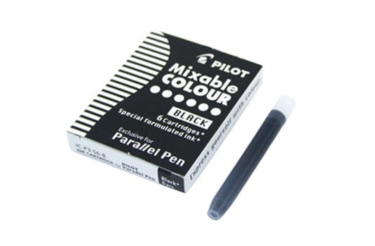 Pilot Parallel Pen Cartridge Pkt 6 Black - theartshop.com.au