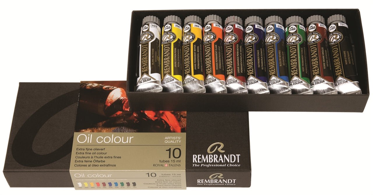Rembrandt Oil Set Cardboard C310 Set 10 x 15ml Tubes - theartshop.com.au
