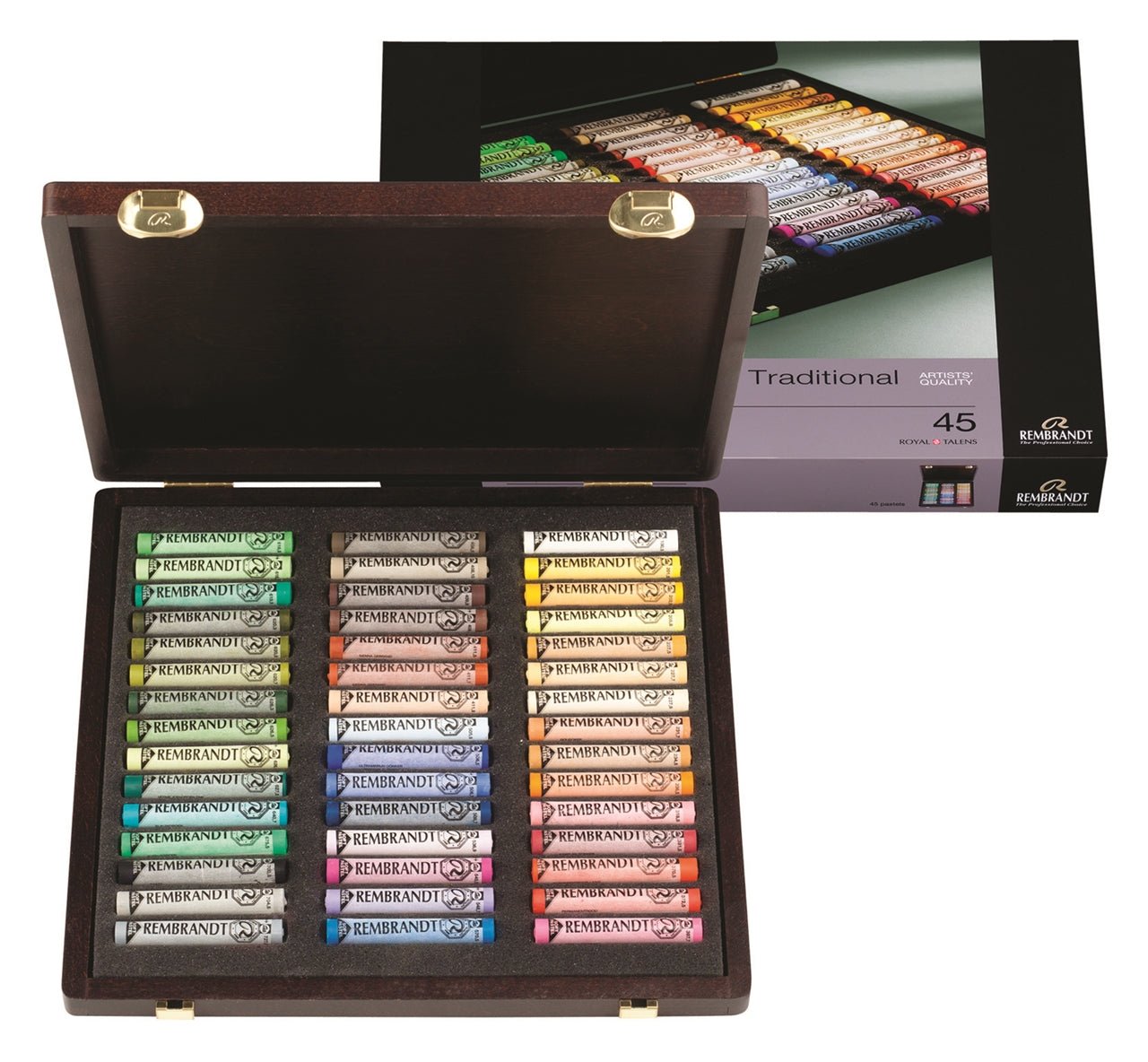 Rembrandt Soft Pastel Wooden Box Landscape Set 45 - theartshop.com.au