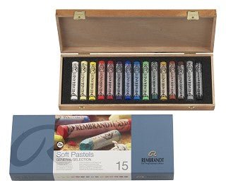 Rembrandt Soft Pastel Wooden Box Set 15 - theartshop.com.au