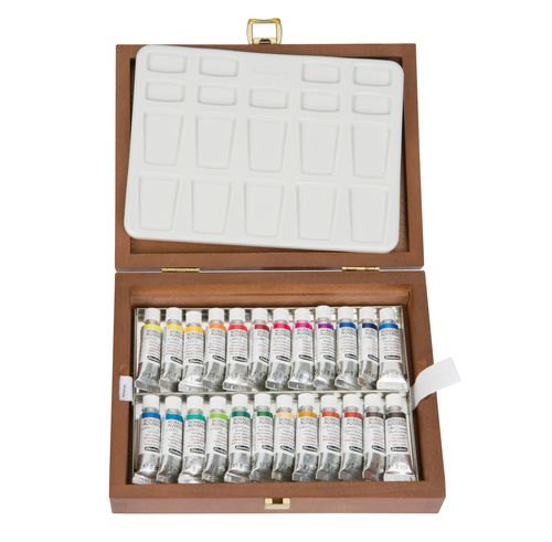 Schmincke Horadam Aquarell Set 24 Wooden 5ml Tubes - theartshop.com.au