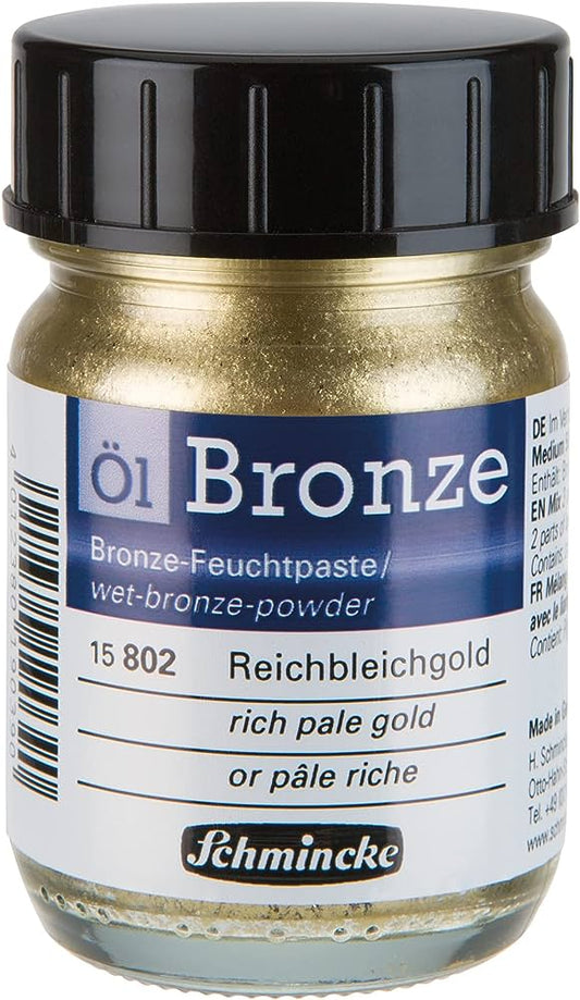 Schmincke Oil Bronze Pigment 50ml 802 Rich Pale Gold - theartshop.com.au