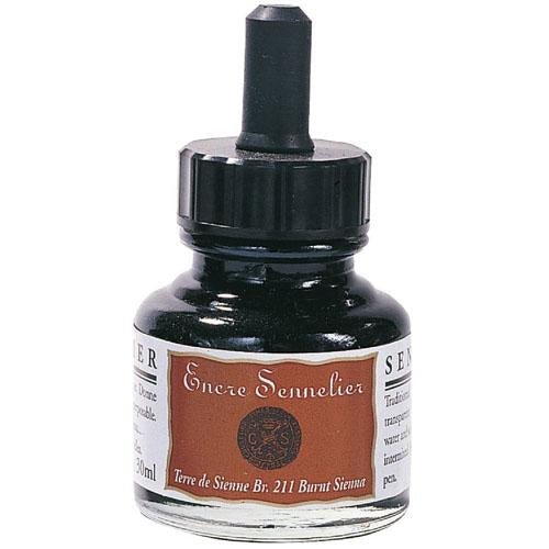 Sennelier Encre Drawing Ink 30ml 211 Burnt Sienna - theartshop.com.au