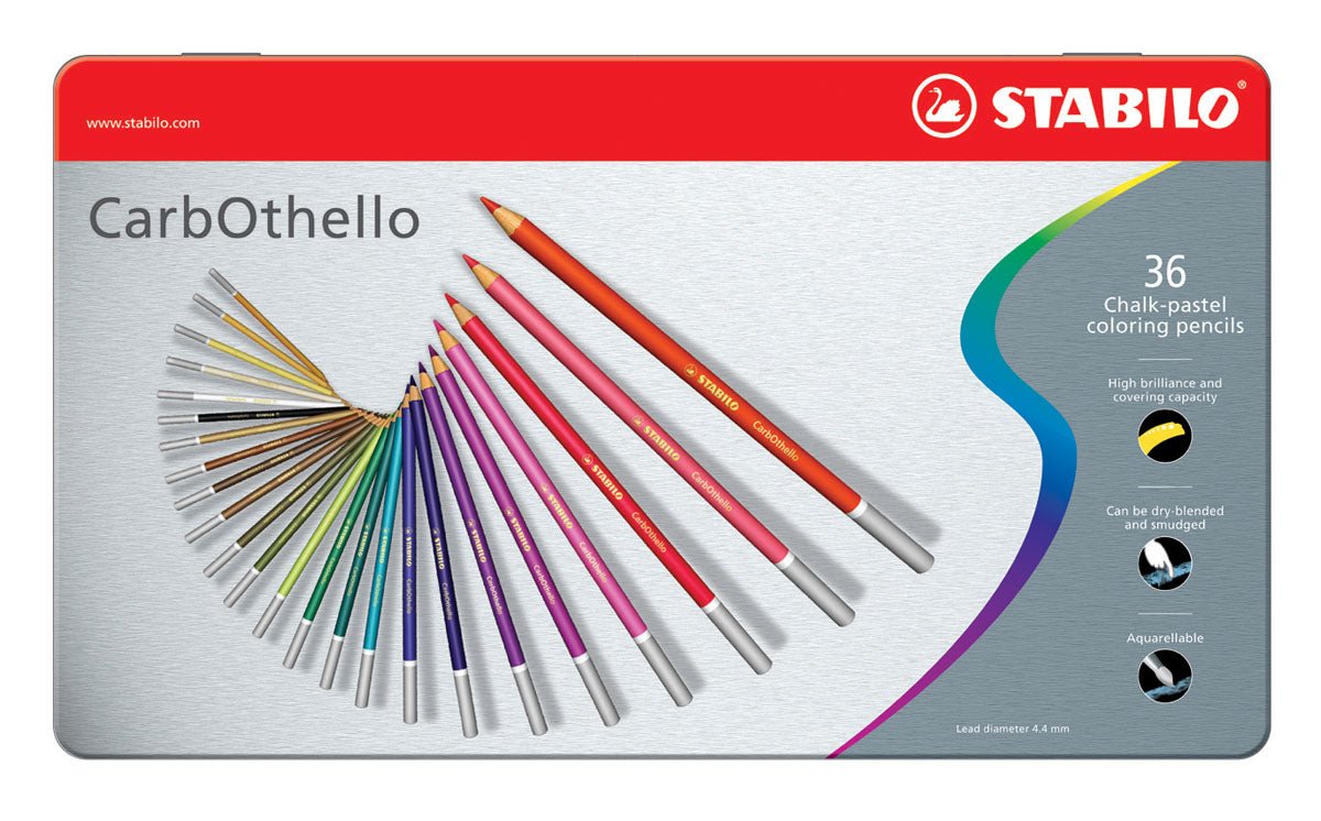 Stabilo CarbOthello Coloured Pastel Pencils Tin 36 - theartshop.com.au