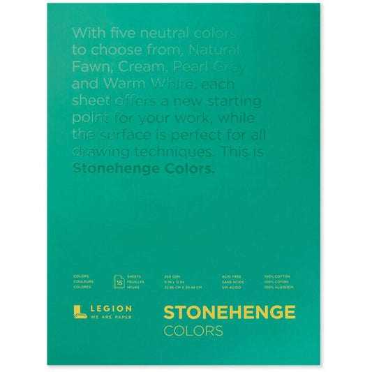 Stonehenge Assorted Pad 15 Sheet 250gsm 9 x 12" - theartshop.com.au