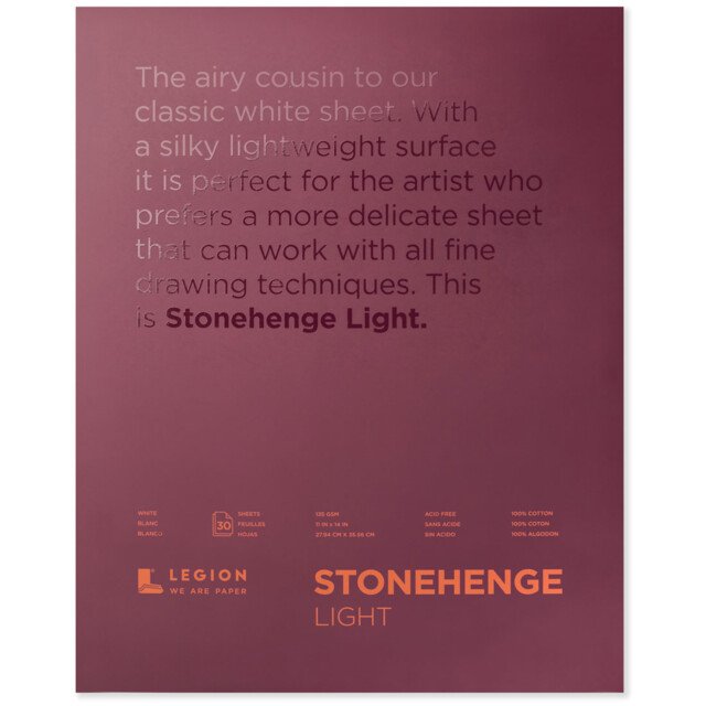 Stonehenge Lightweight Pad 135gsm 30 Sheet 11 x 14" - theartshop.com.au