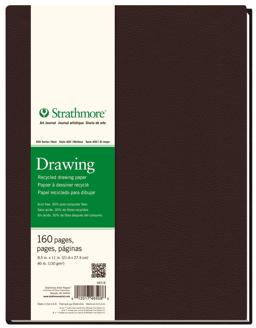 Strathmore Hardbound Art Journal 400 Recycle Draw 8.5 x 11 inch 160 Pages 130gsm - theartshop.com.au