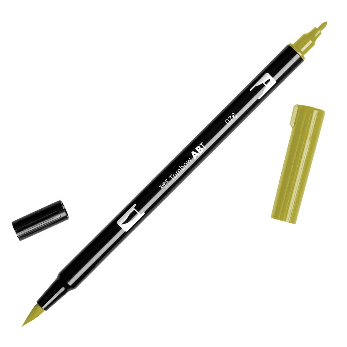 Tombow Dual Brush Pen 076 Green Ochre - theartshop.com.au