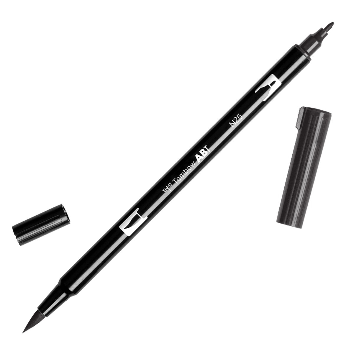 Tombow Dual Brush Pen N25 Lamp Black - theartshop.com.au