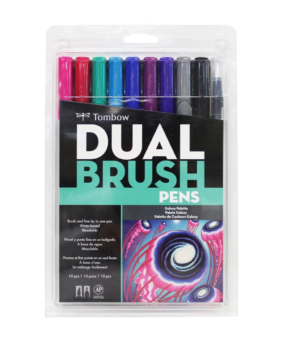 Tombow Dual Brush Pen Set 10 Galaxy Colours - theartshop.com.au