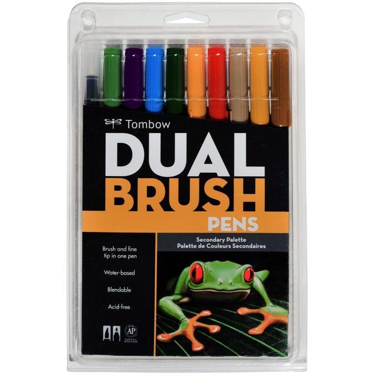 Tombow Dual Brush Pen Set 10 Secondary - theartshop.com.au