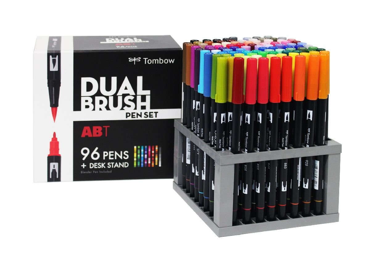 Tombow Dual Brush Pens Set of 9 Primary Color Palette Water Based