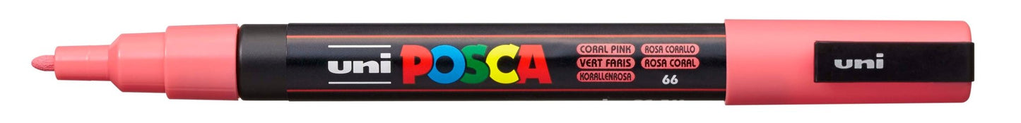 Uni Posca PC3M Bullet Tip 1.3mm Coral Pink - theartshop.com.au