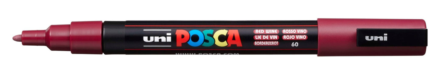 Uni Posca PC3M Bullet Tip 1.3mm Red Wine - theartshop.com.au