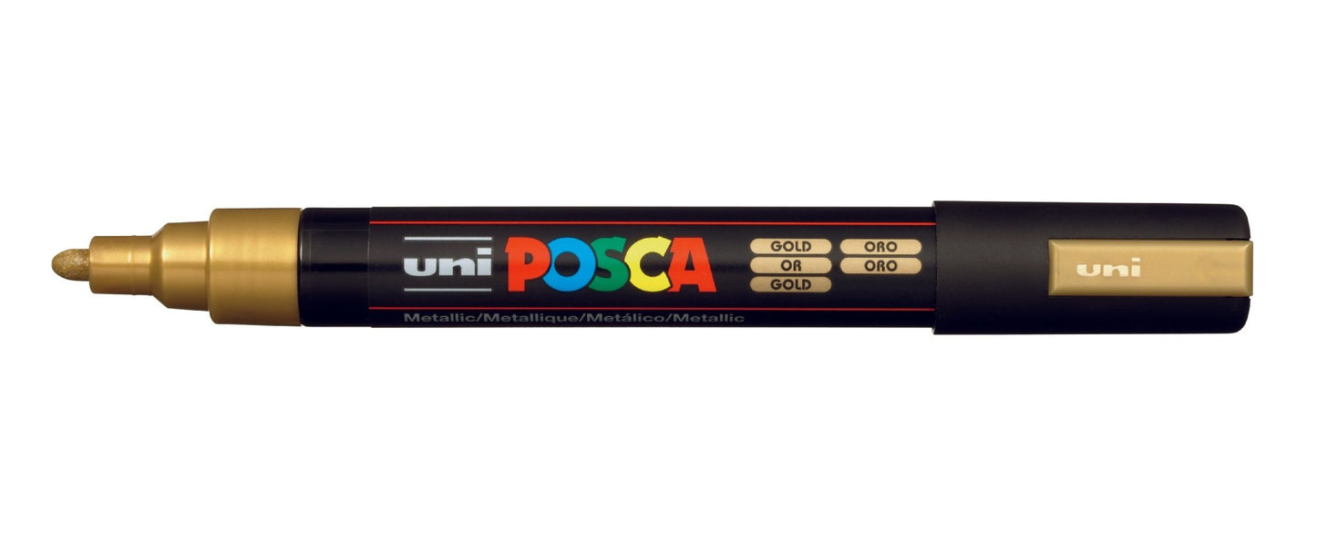Uni Posca PC5M Bullet Tip 2.5mm Gold - theartshop.com.au