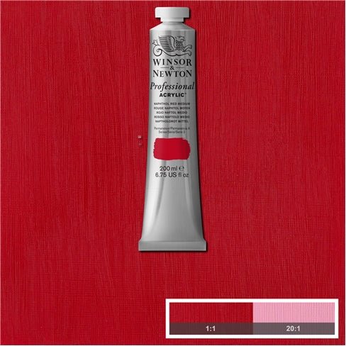W & N Artists' Acrylic 200ml Naphthol Red Medium - theartshop.com.au