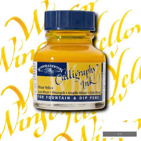 W & N Calligraphy Ink 30ml Winsor Yellow - theartshop.com.au