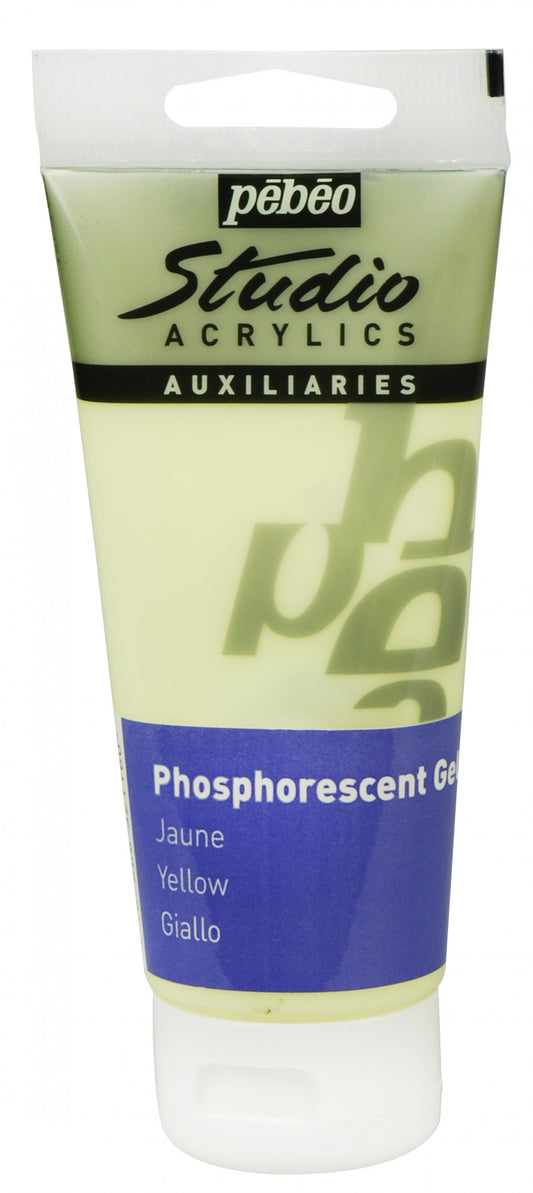 Pebeo Studio Acrylics 100ml Phosphorescent Gel Yellow