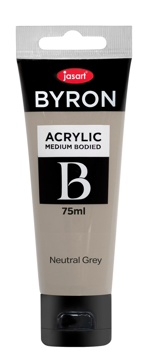 Jasart Byron Acrylic Paint 75ml Neutral Grey