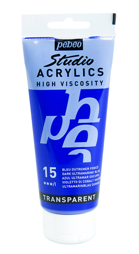 Pebeo Studio Acrylics 100ml 15 Dark Ultramarine Blue