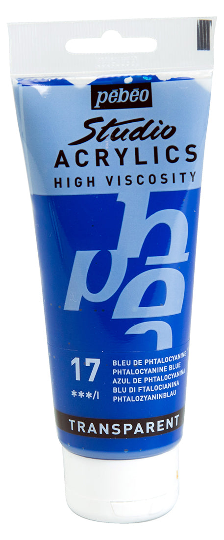 Pebeo Studio Acrylics 100ml 17 Phthalo Blue