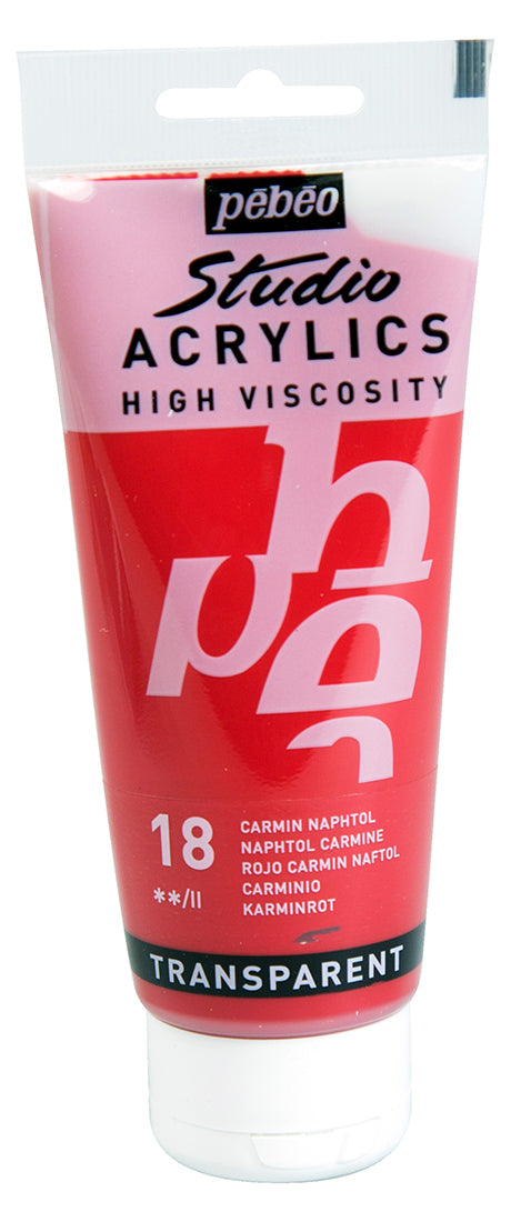 Pebeo Studio Acrylics 100ml 18 Naphtol Carmine