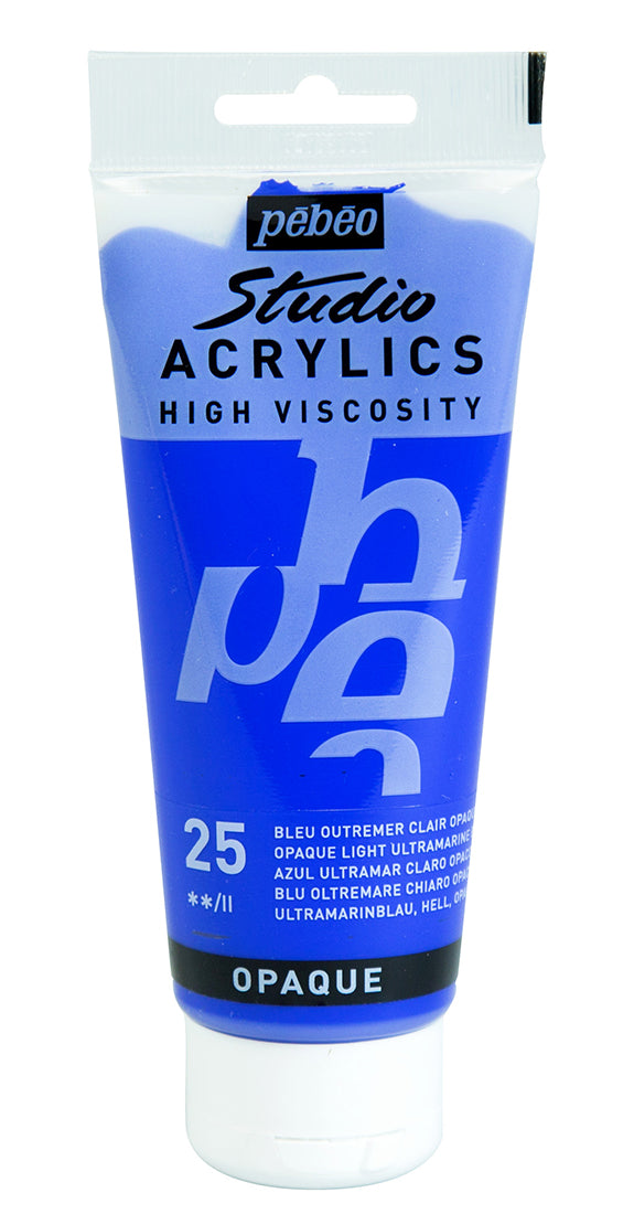 Pebeo Studio Acrylics 100ml 25 Opaque Light Ultramarine Blue