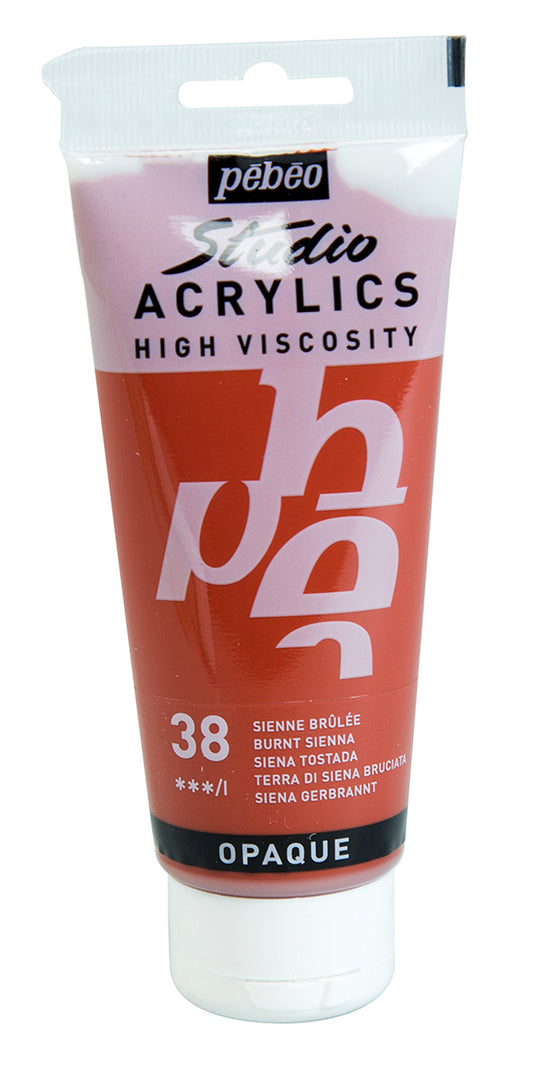 Pebeo Studio Acrylics 100ml 38 Burnt Sienna