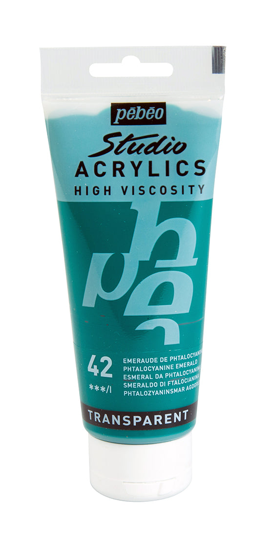 Pebeo Studio Acrylics 100ml 42 Phthalo Green Emerald