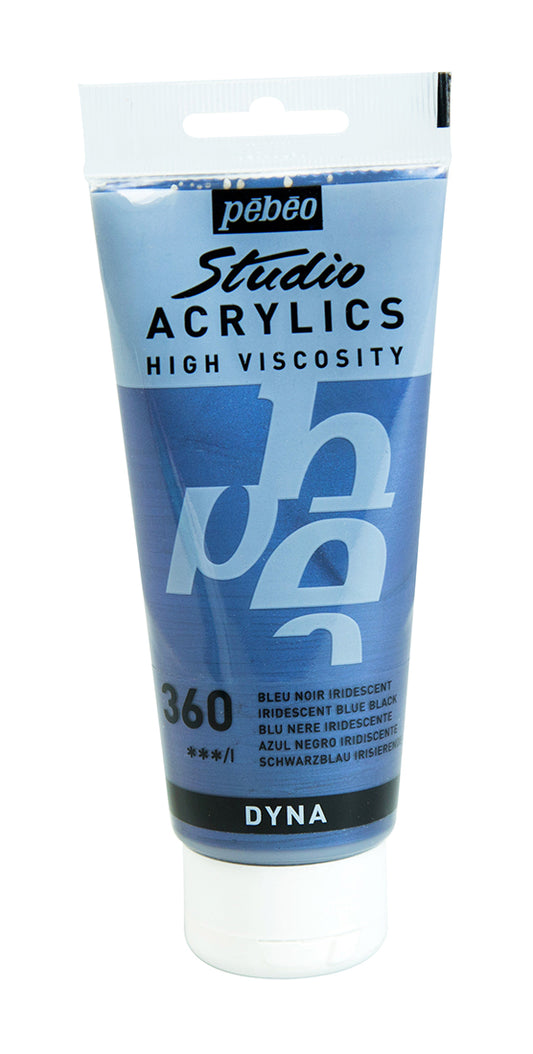 Pebeo Studio Acrylics 100ml 360 Iridescent Blue Black